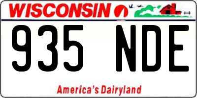 WI license plate 935NDE