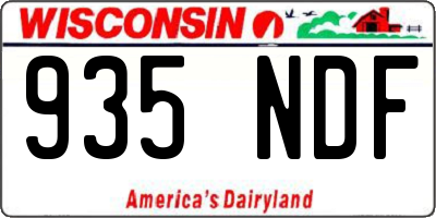 WI license plate 935NDF