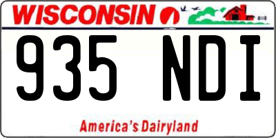 WI license plate 935NDI