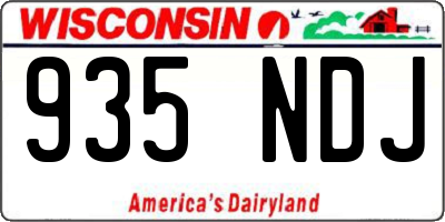 WI license plate 935NDJ