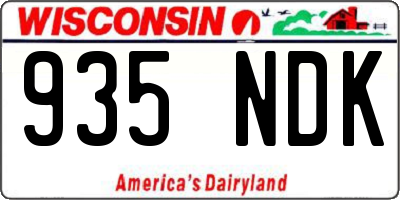 WI license plate 935NDK