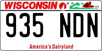 WI license plate 935NDN