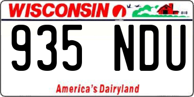 WI license plate 935NDU