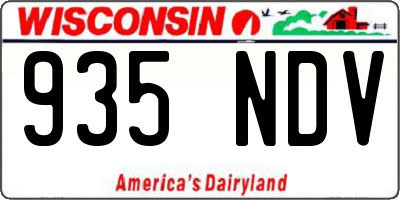 WI license plate 935NDV