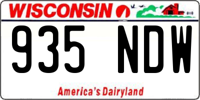 WI license plate 935NDW