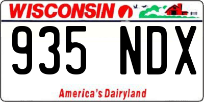 WI license plate 935NDX