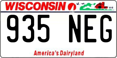 WI license plate 935NEG
