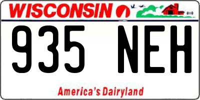 WI license plate 935NEH