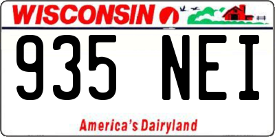 WI license plate 935NEI