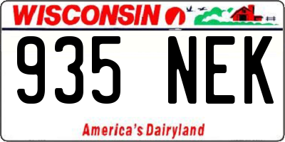 WI license plate 935NEK