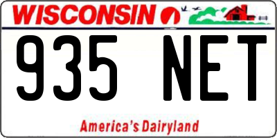 WI license plate 935NET