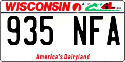 WI license plate 935NFA