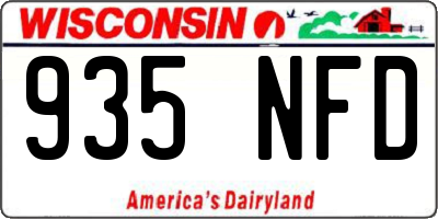 WI license plate 935NFD