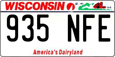 WI license plate 935NFE