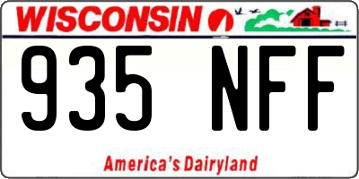 WI license plate 935NFF