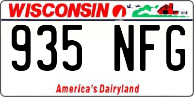 WI license plate 935NFG