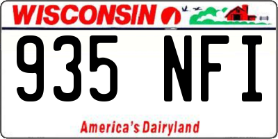 WI license plate 935NFI