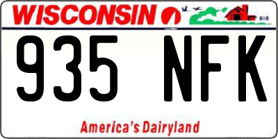 WI license plate 935NFK