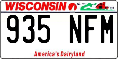 WI license plate 935NFM