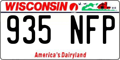 WI license plate 935NFP
