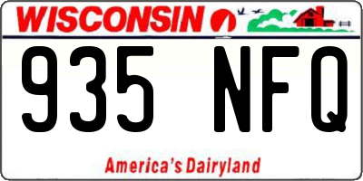 WI license plate 935NFQ