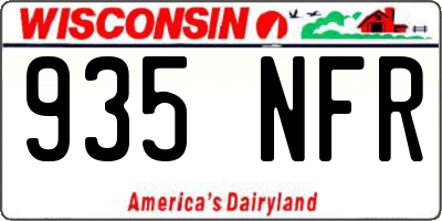 WI license plate 935NFR