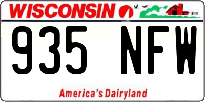 WI license plate 935NFW