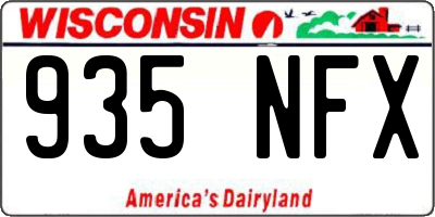 WI license plate 935NFX