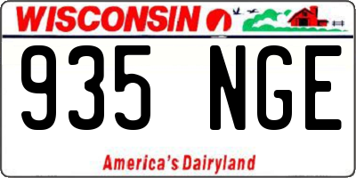 WI license plate 935NGE