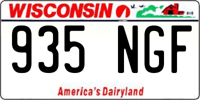 WI license plate 935NGF