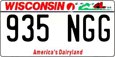 WI license plate 935NGG