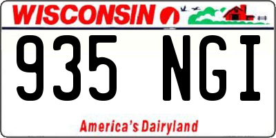 WI license plate 935NGI
