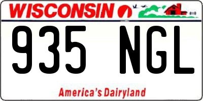WI license plate 935NGL