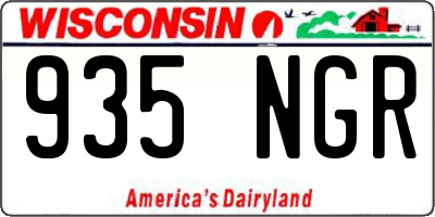 WI license plate 935NGR