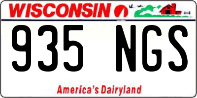 WI license plate 935NGS