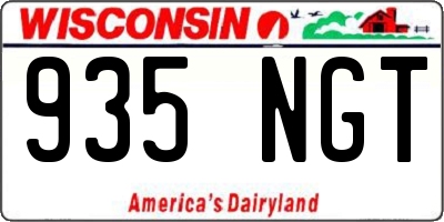 WI license plate 935NGT