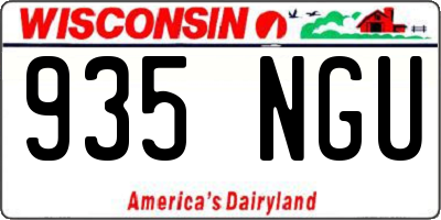 WI license plate 935NGU