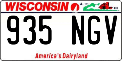 WI license plate 935NGV