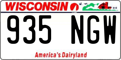 WI license plate 935NGW