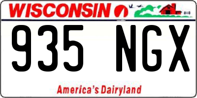 WI license plate 935NGX