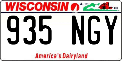 WI license plate 935NGY