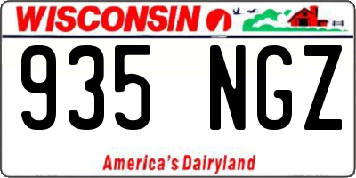 WI license plate 935NGZ