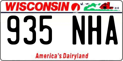 WI license plate 935NHA