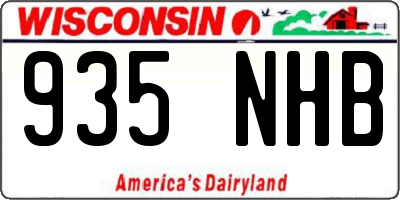 WI license plate 935NHB