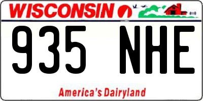 WI license plate 935NHE