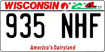 WI license plate 935NHF