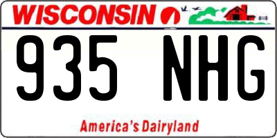 WI license plate 935NHG