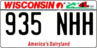 WI license plate 935NHH