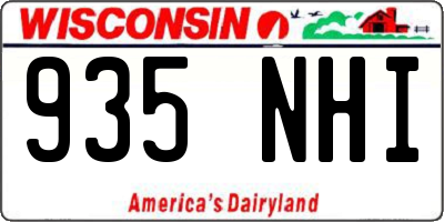 WI license plate 935NHI