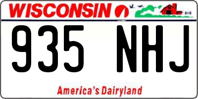 WI license plate 935NHJ